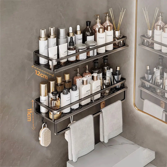 Punch-Free Bathroom Shelf Shampoo Rack