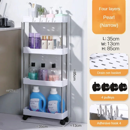 3/4 Layer Bathroom Trolley Organizer Shelf