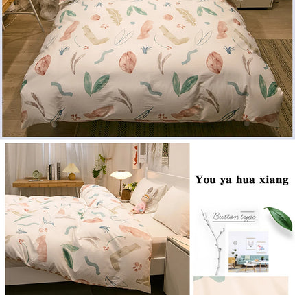 100% Cotton Duvet Cover Double Size Duvet Cover 200x230 Skin friendly Breathable Active Flower Print Pillow Cover Buy separately