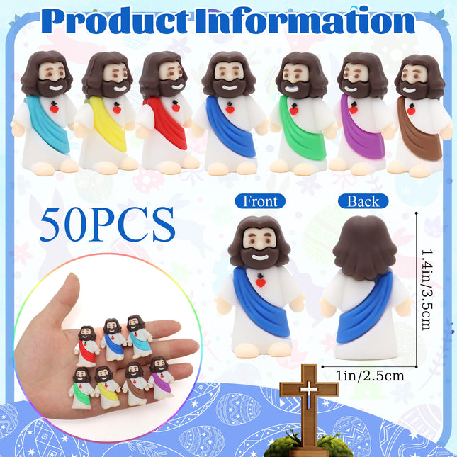 200pcs mini Jesus Decorations 7 colors Jesus Statues Desktop Decorations Party Gifts Decorations Savior Easter Gifts