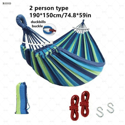 Durable Canvas Camping Hammock with Carry Bag