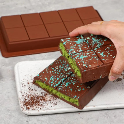 10 Grids Silicone Molding Chocolate Bar Mold Non-Stick Reusable Kitchen Deep Chocolate Mold Multipurpose Large Candy Molds