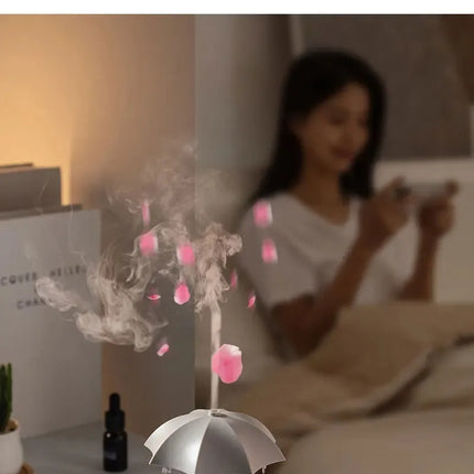 Colorful Rain Drop Aroma Diffuser with Rotating Water Mist 300ml Ultrasonic Humidifier/Remote Control/Timer/LED Light