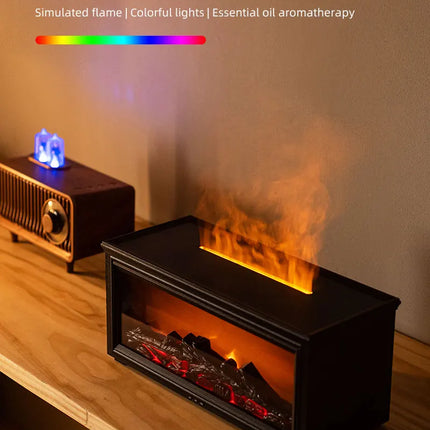 7 colors of essential oil fireplace diffuser mini flame aromatherapy fireplace humidifier aromatherapy oil diffuser