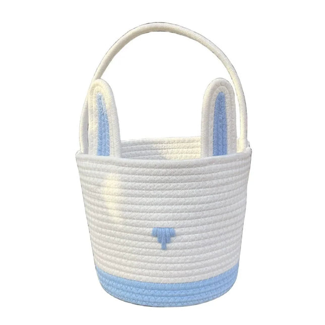 Cute Easter Eggs Basket Easter Bunny Basket For Kids Boys Girls Woven Basket With Rabbit Ear Decor Easter Empty Candy Basket