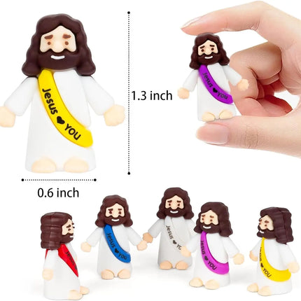 20 Little Jesus Figures Jesus Loves You Mini Jesus Figures Hide and Seek Religious Party Favors Sunday School Easter Egg Stuffer
