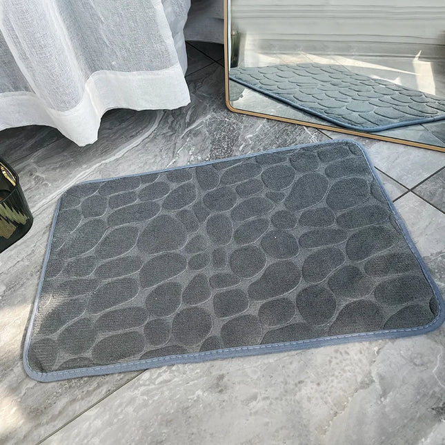 Non Slip Carpets Cobblestone Embossed Bathroom Bath In Wash Basin Bathtub Side Floor Rug Shower Room Doormat Memory Foam Mat