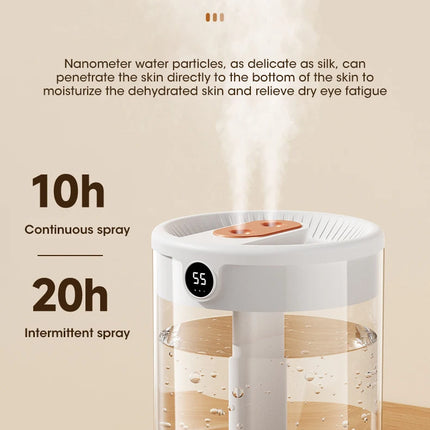 2L Cool Mist Double Spray Humidifier Atomizer Usb Night Light Home Mute Bedroom Office Night Light Digital Display Humidificador