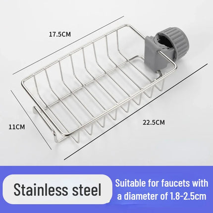Kitchen Stainless Steel Sink Drain Rack Sponge Storage Faucet Holder Soap Drainer Shelf Organizer Towel Rack Kitchen Accessories