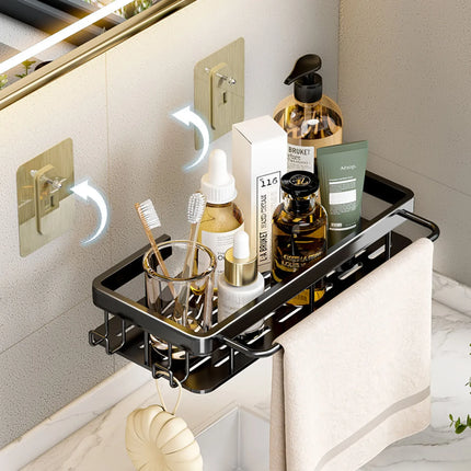 No Drill Wall-Mounted Bathroom Shelf Corner Rack