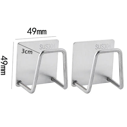 Kitchen Sponge Racks Self Adhesive Sink Sponges Drain Drying Rack Holders Stainless Steel Wall Hooks Home Storage Hook Organizer