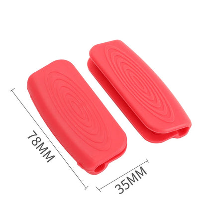 2 x Silicone Anti-Scald Pot Handle Protectors Non-Slip Pot Clip Sleeves Heat Resistant Oven Gloves Kitchen Gadgets