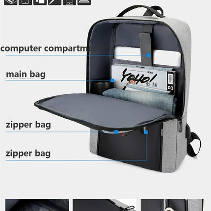 Waterproof Oxford Laptop Backpack for Men 15.6 Inch USB Charging Business Travel School Backpack High Capacity