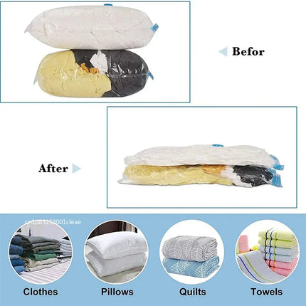 8/5/3/1PCS Vacuum Storage Bags Compression Pack Vacuum Bag for Storing Clothes Bedding Blanket Space Save Travel Bag Organizer