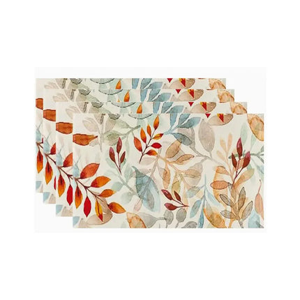 4/6pcs Placemats Thanksgiving Pumpkin Harvest Kitchen Dining Table Decor Accessories Heat Resistant Linen Tableware Mats Coaster
