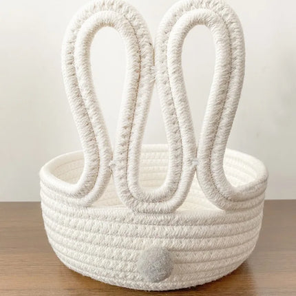 1pcs Easter Style Cartoon Rabbit Storage Basket Home Living Room Bedroom Cosmetics Snack Key Organizer