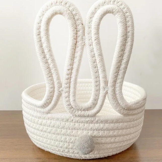 1pcs Easter Style Cartoon Rabbit Storage Basket Home Living Room Bedroom Cosmetics Snack Key Organizer