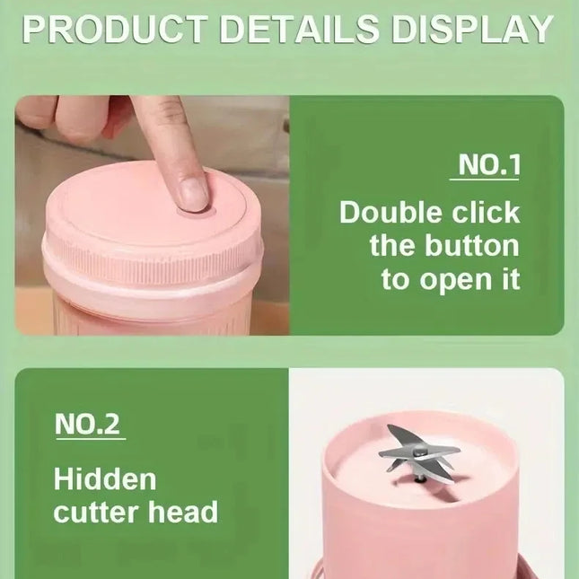 Electric Juicer Cup 6 Blades Blender Milkshake Machine USB Portable Fruit Milk Mixing Tool Mini Fresh Juice Blender Sport
