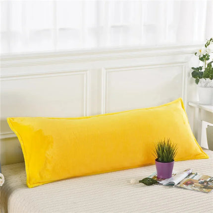Solid Color Flannel Long Pillow Case Soft Comfortable Adults Double Lover Sleeping Pillow Cover Bedding Body Pillowcase