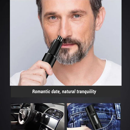 2 In 1 Electric Portable Ear And Nose Hair Trimmer Clipper 2024 Professional Painless Portable Eyebrow For Men