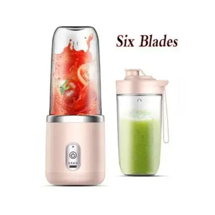 Portable Blender Bottle Electric 6 Blades Multifunction Juice Blender Fresh Juice Smoothie Blender Ice CrushCup Food Processor