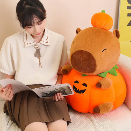 25-60cm Creative Fun Halloween Capybara Plush Doll Pillow Pumpkin Capybara Plush Toy Holiday Decoration Gift For Boys And Girls