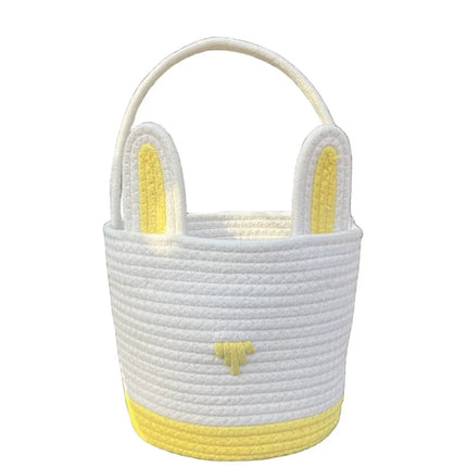 Cute Easter Eggs Basket Easter Bunny Basket For Kids Boys Girls Woven Basket With Rabbit Ear Decor Easter Empty Candy Basket