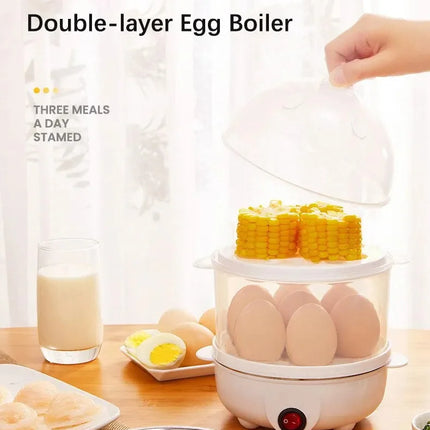 220V Multifunctional Electric Egg Boiler Double Layers Egg Cooker Mini Steamer Poacher Kitchen Cooking Breakfast Machine
