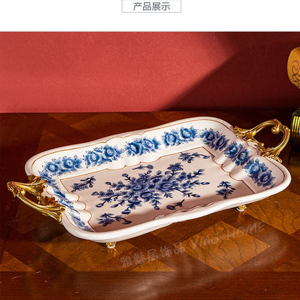 Kitchen Unique Plate Organizer Modern Design Aesthetic Plates Art Fashionable Bandeja Decorativa Centro De Mesa Home Accessories