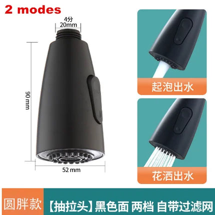 3 Modes Sink Kitchen Basin Pull Out Faucet Aerator Sprayer Nozzle Shower Head Bubbler Water Saving Kitchen Bathroom Tap Aerator