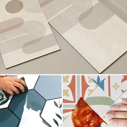 Kitchen Floor Mat Non-slip Oil-proof Carpet Pvc Leather Waterproof Foot Mats Wipeable No-clean Rug Long Strip Decoration Carpets