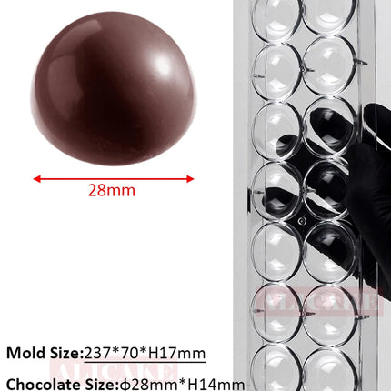 Polycarbonate Chocolate Mould Candy Chocolate Bar Sphere Mold Acrylic Bonbons Confectionery Kitchen Baking Pastry Utensils Tools