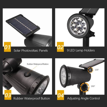 LED Solar Powered Spotlight Lighting