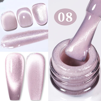 BORN PRETTY 10ml Rainbow Purple Water Light Cat Magnetic Gel Nail Polish Shining Sliver-light Holographics Semi Permanent UV Gel