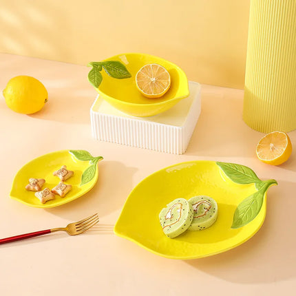 Creative Cartoon Lemon-Shaped Ceramic Bowl