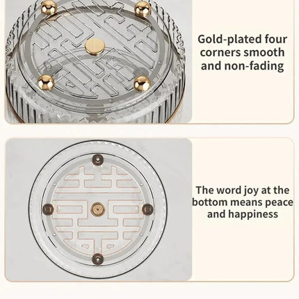 Rotating Tray Spice Rack Pantry Cabinet Turntable With Base Storage Bin Kitchen Organizer For Seasoning Cosmetic Storage Box