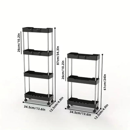3/4 Layer Bathroom Trolley Organizer Shelf