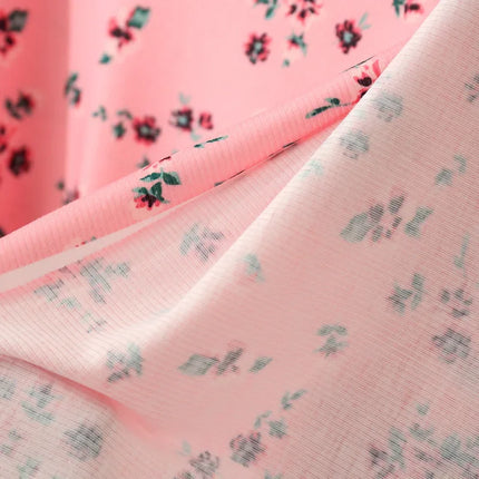 140x50/200cm Small Floral Print Ribbed Stretch Knit Fabric For Sewing Clothes，Bedding, Dress Handmade DIY Fabric TJ1593