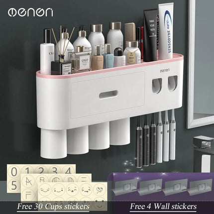 Magnetic Adsorption Inverted Toothbrush Holder