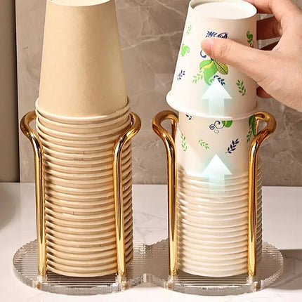 1PCS living room luxury disposable cup dispenser storage rack, water cup holder with long stick cup display rack  home storage