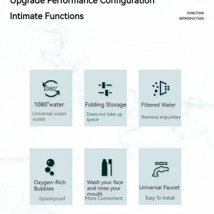 1080° Rotating Water Purification Filter Plastic Faucet Mechanical Arm Spray Head Kitchen Washbasin Extension Tap Aerator Univer