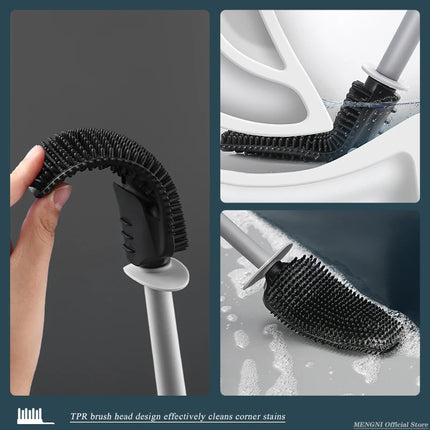 Wall-Mounted Quick-Drain Toilet Brush Set