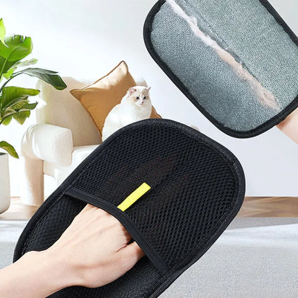 Pet Hair Removal Tool Reusable Static Removal Gloves, Double-Sided Grooming Gloves for Pets, Removes Pet Fur Hair for Carpets