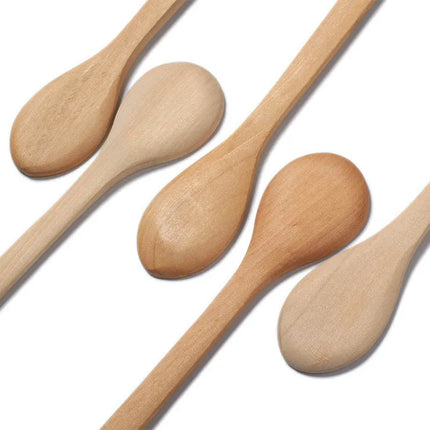 10Pcs/Set Wooden Honey Spoon Ecofriendly Household Tableware Bamboo Kitchen Condiment Scoop Coffee Spoon Dessert Spoon Teaspoon