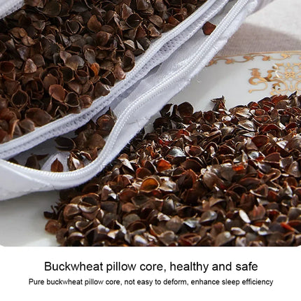 Holaroom Bedding Pillow Neck Protection Pillows Plaid Shaped Buckwheat Husk Filling Cushion for Home Sofa Office Nap Sleeping