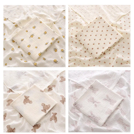 Ins Baby Blanket Muslin Swaddle 2 Layer Cotton Receive Blankets for Newborn Bath Towel Summer Bedding Baby Items Mother Kids