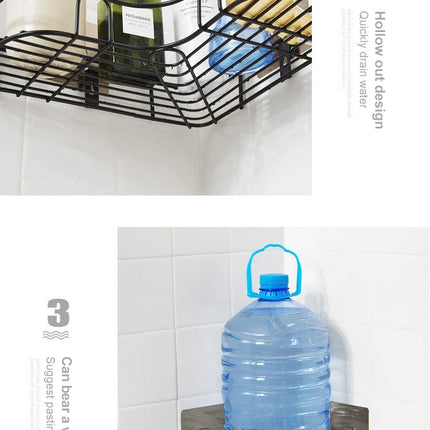 Iron Triangle Rack For Kitchen Bathroom Storage Rack Thickened Love Corner Rack Storage Rack Durable