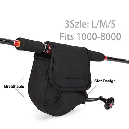 S/M/L Spinning Fishing Reel Cover Neoprene Wheel Protective Case Waterproof Reel Bag Storage Water Drop Wheel Package Outdoor