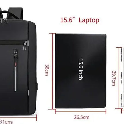 Waterproof Oxford Laptop Backpack for Men 15.6 Inch USB Charging Business Travel School Backpack High Capacity