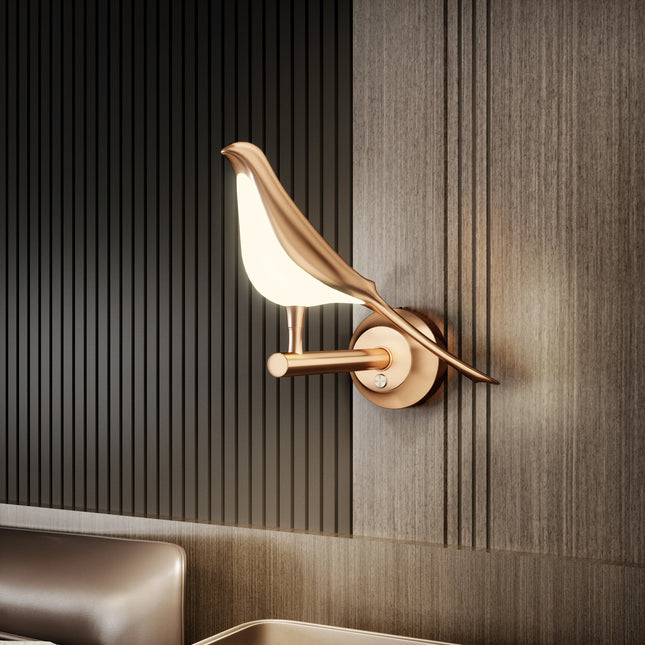 Nordic Golden Bird LED Wall Lamp
